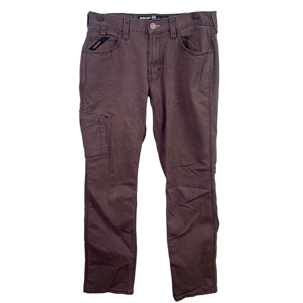 Ariat‎ Rebar M4 Made Tough Rust Brown Cargo Pants Actual 30x31 Not 30x34 Men's